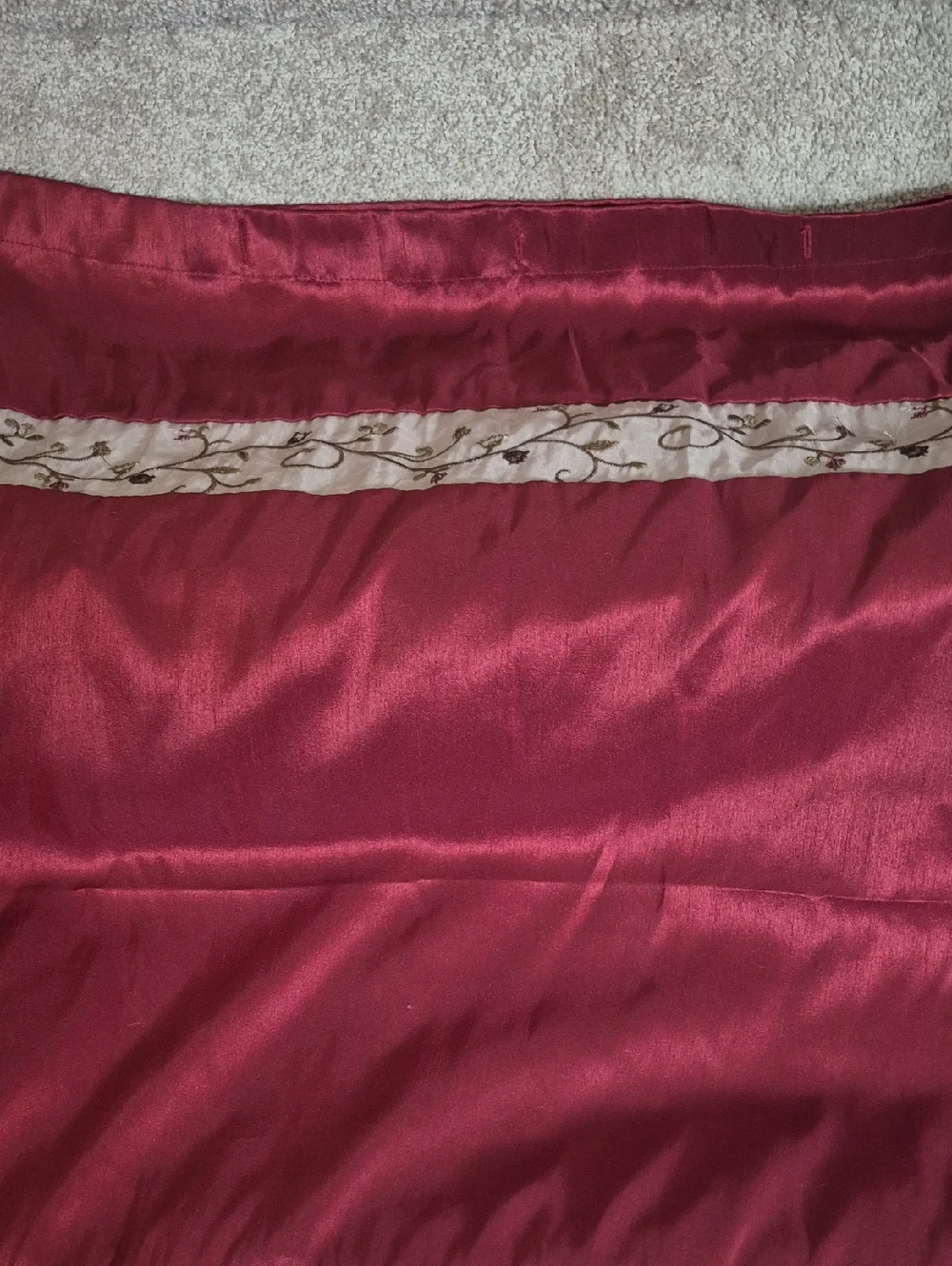 Bohemium Style Shower Curtain Burgundy Cream 70x72